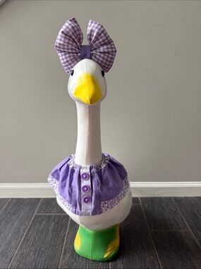 NEW 23” Porch Goose Mini Purple Outfit with Bow